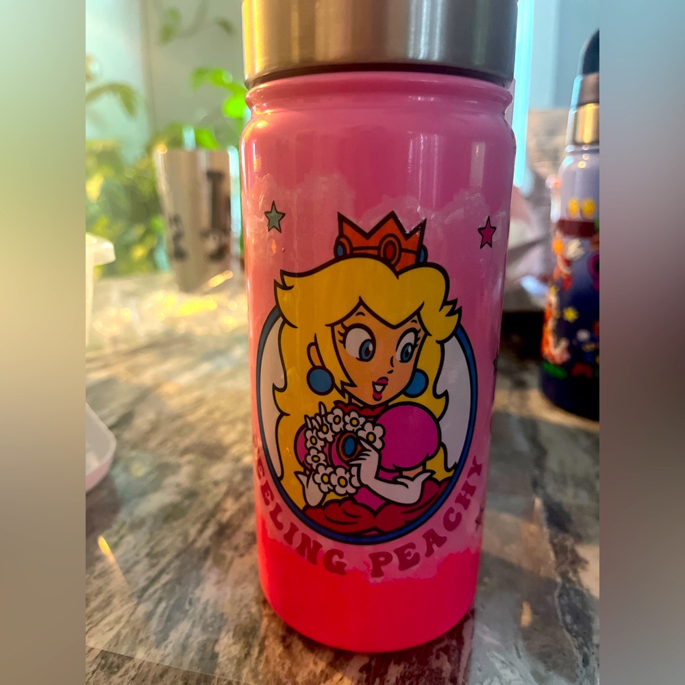 Pink Princess Peach Water Bottle